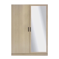 [จัดส่งพร้อมประกอบ] HomePro ตู้เสื้อผ้า 2 บานเปิด  WINZ 119 ซม.  สีโอ๊ค/กระจกเงา แบรนด์ FURDINI