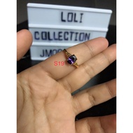 Cincin batu purple kecil suasa 24k