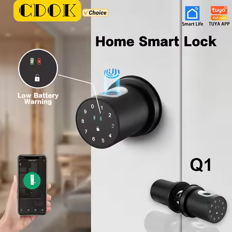 CDOK Q1 Tuya Bluetooth smart lock, fingerprint lock, password lock, suitable for bedroom, homestay, 