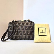 絕版古董包 Fendi中古二手老花盒子 側背包 斜孭包 皮革包 單肩包