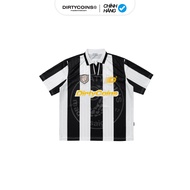 Áo Thun DirtyCoins Striped Soccer Polo Jersey Black White