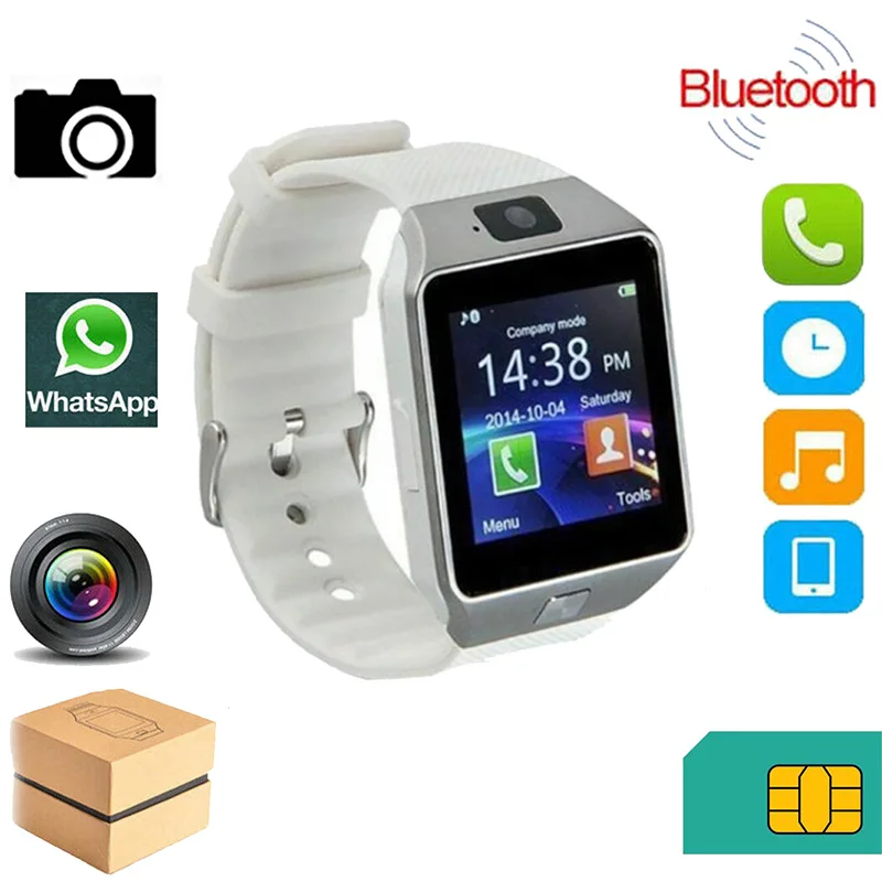 นาฬิกาอัจฉริยะบลูทูธสวมใส่ได้ใน DZ09นาฬิกาข้อมือ2G ใส่ซิมการ์ด TF สำหรับสมาร์ทโฟน Xiaomi Samsung Android smartwatch ผู้ชายผู้หญิง
