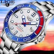 2023 LIGE ใหม่ผู้ชายธุรกิจนาฬิกายี่ห้อ Luxury Dive นาฬิกากันน้ำผู้ชายนาฬิกาวันที่นาฬิกาสปอร์ตนาฬิกา Relogio Masculino + กล่อง