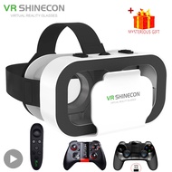 Shinecon อุปกรณ์หมวกอัจฉริยะเลนส์ชุดหูฟังเสมือนจริงแว่น VR 3มิติสำหรับผู้ชมสมาร์ทโฟนโทรศัพท์มือถือ