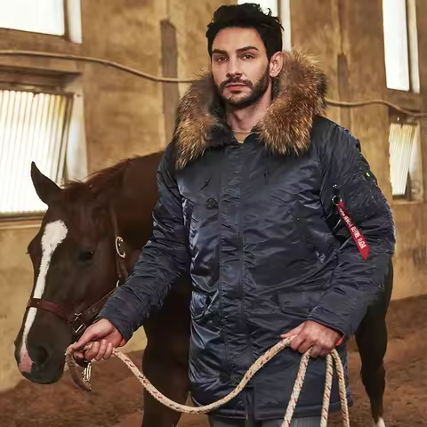 MGP Men's winter standard jacket classic n-3b parka for extreme cold weather waterproof removable fa