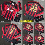 2007 AC Milan Retro Home Long Sleeve Football Kit - Premium Thai Polyester Fabric