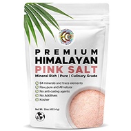 Earth Circle Organics Premium Himalayan Pink Fine Grain Salt, No Anti-Caking Agents, Pure Culinary Grade - Kosher, Nutrient and Mineral Dense, 1 Pound