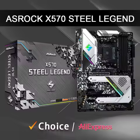 ASROCK New X570 STEEL LEGEND ATX AMD X570 DDR4 4666+(OC) MHz,M.2,SATA 6Gbps,Support Ryzen 5000 serie