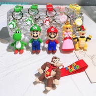 Adfz Cute Super Mario Bros Keychain Game Mario Figure Key Chain Creative Cartoon Bag Ch Accessories For Kids Birthday Party Gifts SG