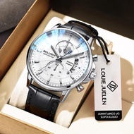 Elegant Men's Watch: Globe Design, 30m Water Resistance, Luminous Dial, Calendar & Chronograph | Sty