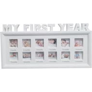 My First Year Photo Board, PVC 12 Month Baby First Year Photo Frame, 8x16.5 Inch Newborn Baby Deskto