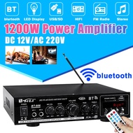 500W 220V HIFI bluetooth Power Amplifier Audio Karaoke Car Home Theater Amplifier 2 Channel Digital Amplifier USB/SD AUX Input