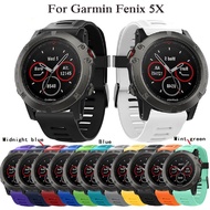 For Garmin Fenix 3 / Fenix 5X Watch Band Silicone Strap Sport Wristband Replacement Accessory 26mm
