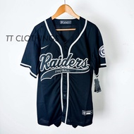 Baseball MLB x NFL Collab Jersey Special Jersey Raiders Black American Football T-Shirt Baju Tops