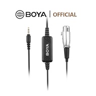BOYA BY-BCA6 3.5MM to XLR Input Microphone Cable Adapter with Integrated preamplifier for iOS iPad iPhone Android Smartphone
