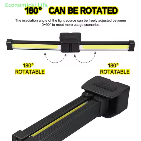 Gym Lamp For Posing,Portable Magnetic Led Flashlight With Hanging Hook,Waterproof LED 7th Gear Dimmi
