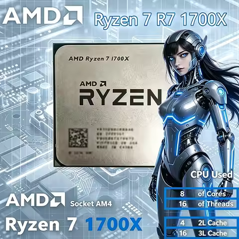 AMD Ryzen 7 1700X CPU R7 1700X 3.4GHZ--3.8GHZ 8-core 16-threads L3=16M Socket AM4 CPU Processor Gami