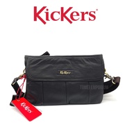 Kickers Cow Leather 2 in 1 Crossbody Bag Clutch Bag Sling Bag 1KIC-CL-78660 Dark Brown