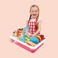 Children Kitchen Dish Washing Sink Pretend Play Set Electric Circulation Toy/ children sink toy/ dapur kanak-kanak