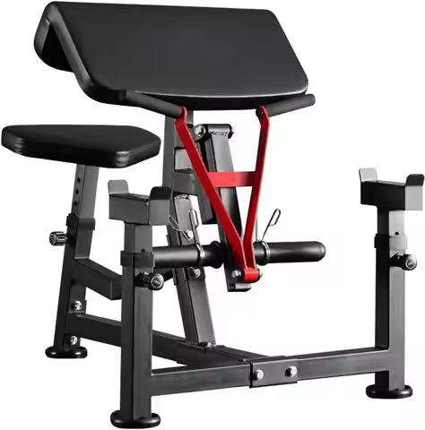 Preacher Curl Bench, Plate Loaded Bicep Curl Machine, Bicep and Tricep Workout Equipment,2 in 1 Arm