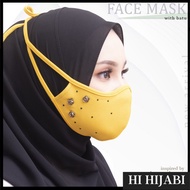 Jovian Diamond &amp; Plain Cloth Face Mask Kain Lembut 2 Lapis Kalis Air Kain Fabric Bertali Earloop Headloop