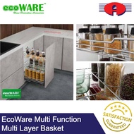 ECOWARE PREMIUM MULTI FUNCTION MULTI LAYERS PULL OUT BASKET NON SOFT CLOSE KITCHEN BASKET FIT BASKET