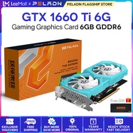 Peladn เกม GTX 1660Ti การ์ดจอ6G GDDR6 PCI Express การ์ดวิดีโอ3.0รุ่นพัดลมคู่