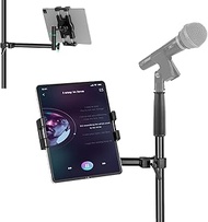 Tablet/iPad Holder for Microphone and Music Stand,360°Swivel Tilt Adjustable L-Shaped Super Crab Cla