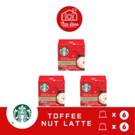 STARBUCKSแคปซูลกาแฟ TOFFEE NUT LATTE แคปซูลกาแฟคั่วบด 12 แคปซูล 1 กล่อง