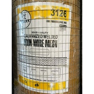 SHARK 1/2" x 1" x 18G x 3' x100' HOT DIP Galvanized BRC Welded Iron Wire Mesh Net Netting /Dawai Jar