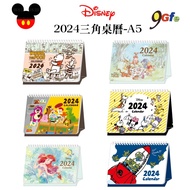 2024 Desk Calendar Disney A5 Triangle Pooh Mickey Mermaid Three-Eyed Monster Coil Annual Calend