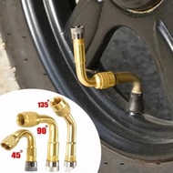 Valve head extension tube for bicycles, motorbikes, cars, folding 45 degrees, 90 degrees, 135 degree