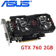 การ์ดจอ ASUS แท้ GTX 760 2GB การ์ดจอ GDDR5 256Bit สำหรับ Nvidia VGA การ์ด Geforce GTX760แข็งแกร่งกว่า GTX 750 TI GTX650ที่ใช้