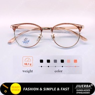 (JIUERBA) Men Women Round Eyeglasses Plastic Material Metal Round Eyeglasses