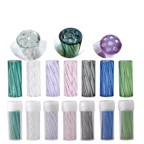 10Pcs H30mm OD8mm 9mm 10mm 11mm 12mm Mini Glass Filter Tips Round Mouth For Herb Rolling Drip With 7