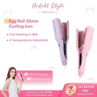 HODEKT 32MM Egg Roll Kerinting Rambut Curling Iron 40 Million Negative Ion Water Wave Curly Hair Iro