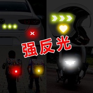 💥Hot sale💥Reflective Car Sticker Electric Motorcycle Bicycle Sticker Luminous Body Warning Signboard Helmet Decorative S