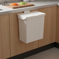 [SONONIA] Wall Mounted Bin Double Chamber Kitchen Trash Can with Lid for Hanging on Cabinet Door Spa