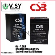 ● ◰ ◨ CSB Battery 6V 4.5Ah Sealed Lead Acid Rechargeable Battery 6V-4.5Ah 6V rechargeable