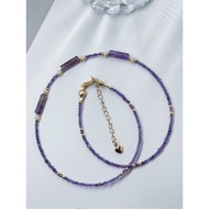 [Energy Necklace Bracelet] Spiritual Words|Amethyst X Pearl Crystal Bracelet Energy 42