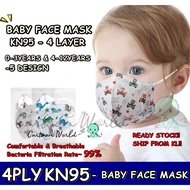 Baby Face Mask KN95 Kid Face Mask 4 layers 3D mask Disposable Children Protective Earloop Face Mask Topeng Muka