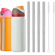 Metal stainless Straw Replacement for Owala Water Bottle16oz/ 24oz/32oz/40oz with Straw Cleaning Bru