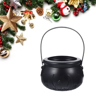 CAPA Halloween Cauldron Cast Black Cauldron Kettle Candy Bowl Iron Witch Wizard Cauldron Pot With Lid And Handle Decorat