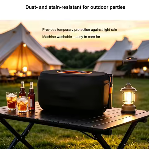 for JBL PartyBox On The Go 2 Dust Cover Outdoor Splash-proof Protective Case with Mic Holder Shockpr