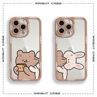 Cute Rabbit And Bear Square Edge iphone Case For bag Dollars Wrightcase 6splus / 7plus / 8 / 8plus /