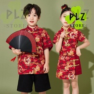 儿童唐装 CNY Kids Set Boys Girls Chinese New Year Costume Children Traditional Wear Outfit Baby Clothes 