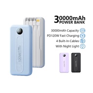 [SG Stock] CCC Power Bank 30000mAh Powerbank Fast Charging  with Built In Cable 120W Portable Charge