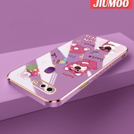 เคส JIUMOO สำหรับ OPPO F9 F9 Pro F7 F5 A7x เยาวชน Realme 2 Pro U1เคสการ์ตูนน่ารักใหม่หมี Lotso ชุบหรูหราเคสกันกระแทกขอบสี่เหลี่ยมเคสมือถือคลุมทั้งหมดซิลิโคนนิ่ม