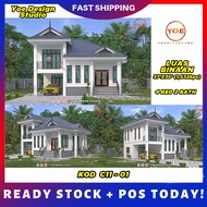 ⭐ ⭐READY STOCK⭐ ⭐ ✶PELAN RUMAH 1 TINGKAT SETENGAH KOD-C11 BERKELUASAN 1000kps To 4000kps | 10 KOLEKS
