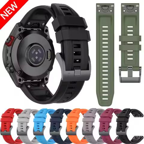 Quick Fit 26mm 22mm 20mm Silicone Strap For Garmin Tactix 8/Fenix 8 51mm 47mm 43mm Durable Bracelet 